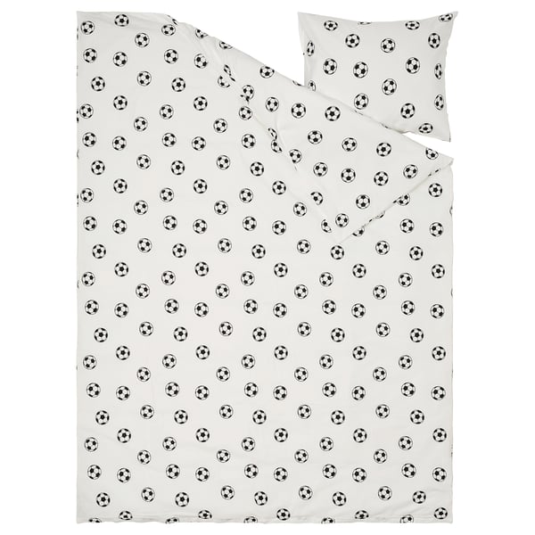 IKEA SPORTSLIG Duvet Cover And Pillowcase(s) Football Pattern Twin