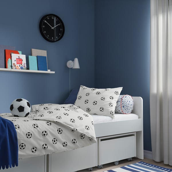 IKEA SPORTSLIG Duvet Cover And Pillowcase(s) Football Pattern Twin