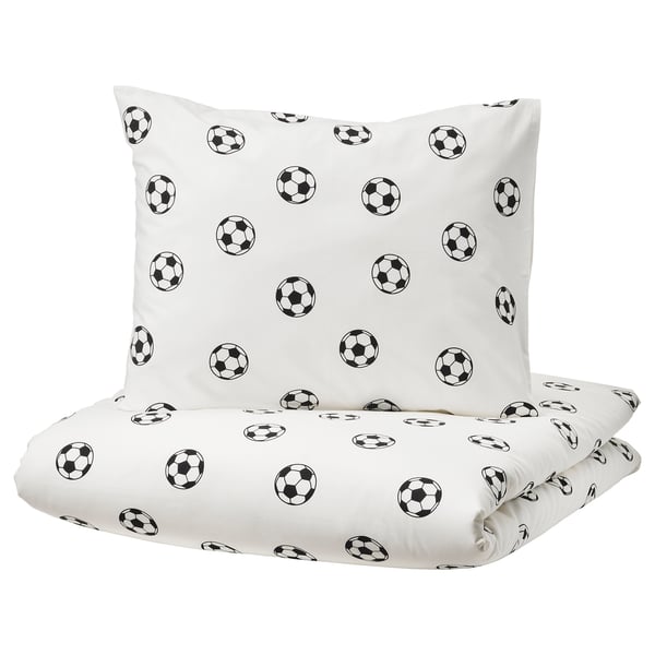 IKEA SPORTSLIG Duvet cover and pillowcase(s) football pattern Twin