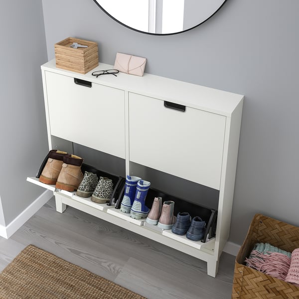 IKEA STÄLL Shoe Cabinet With 4 Compartments White 37 3/4x6 3/4x35 3/8 "