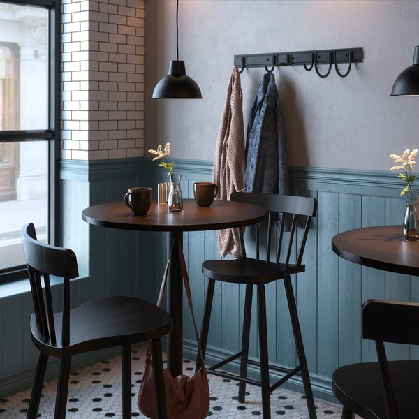 IKEA STENSELE / NORRARYD Bar Table And 2 Bar Stools Anthracite Anthracite/black