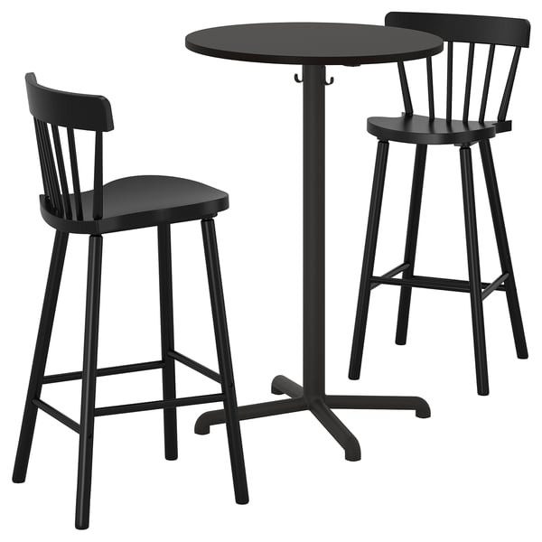 IKEA STENSELE / NORRARYD Bar table and 2 bar stools anthracite anthracite/black