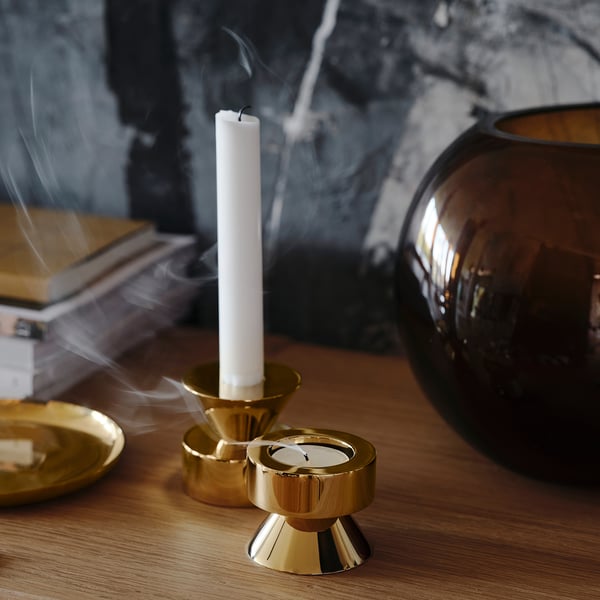 IKEA STOCKHOLM 2025 Candlestick/tealight Holder Brass Color 2 "