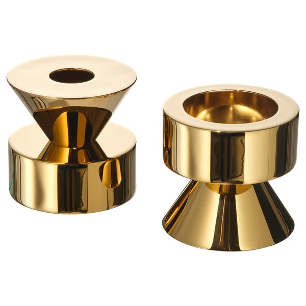 IKEA STOCKHOLM 2025 Candlestick/tealight holder brass color 2 "