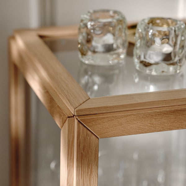 IKEA STOCKHOLM 2025 Glass-door Cabinet Oak Veneer 39 3/8x15 3/4x33 5/8 "