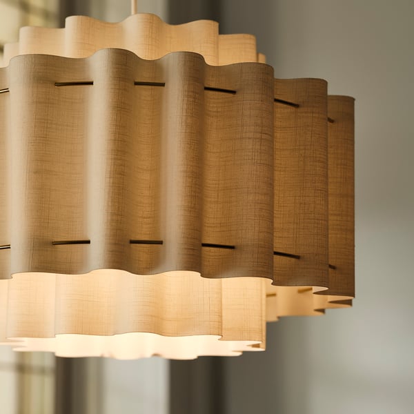 IKEA STOCKHOLM 2025 Pendant Lamp White Textile/brass Plated 20 "