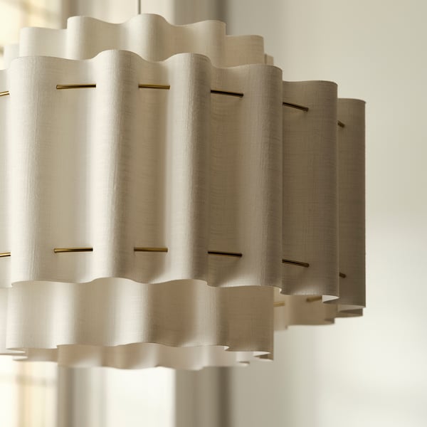 IKEA STOCKHOLM 2025 Pendant Lamp White Textile/brass Plated 20 "