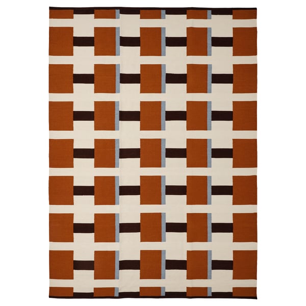 IKEA STOCKHOLM 2025 Rug flatwoven white/brown/light blue handwoven 5 ' 7 "x7 ' 10 "