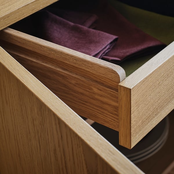 IKEA STOCKHOLM 2025 Sideboard Oak Veneer 63 1/4x16 1/2x32 3/4 "