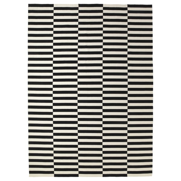 IKEA STOCKHOLM Rug flatwoven handmade/stripe black/off-white 8 ' 2 "x11 ' 6 "