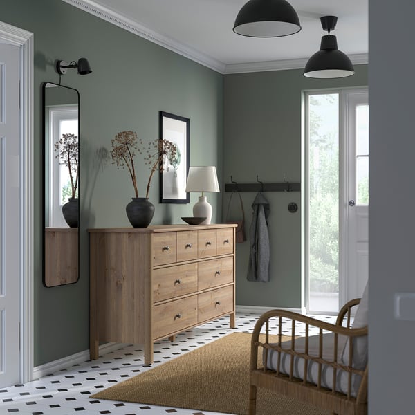 IKEA STOREMOLLA 8-drawer Dresser Gray-brown Stained 67 3/8x19 5/8x35 7/8 "