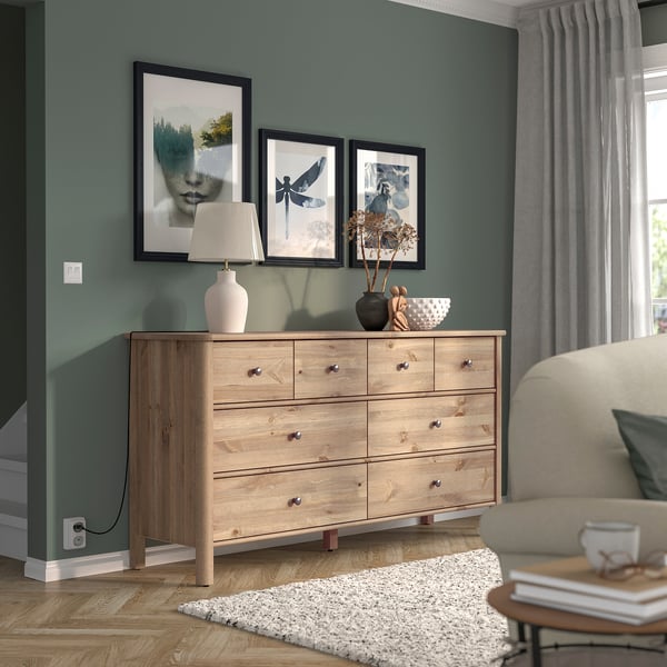 IKEA STOREMOLLA 8-drawer Dresser Gray-brown Stained 67 3/8x19 5/8x35 7/8 "