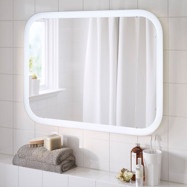 IKEA STORJORM Mirror With Built-in Light White 31 1/2x23 5/8 "