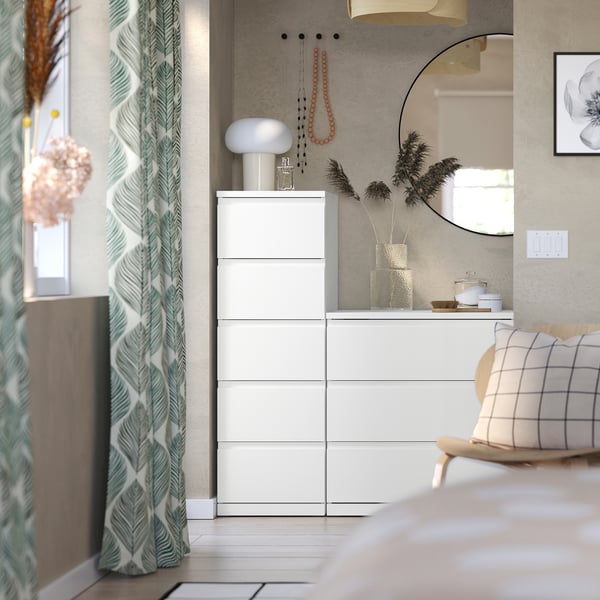 IKEA STORKLINTA 5-drawer chest white/anchor/unlock function 15 3/4x18 7/8x47 1/4 "