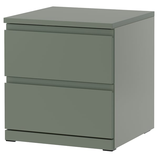 IKEA STORKLINTA Nightstand gray/green/with 2 drawers 19 5/8x18 7/8x20 7/8 "