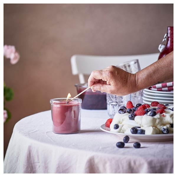 IKEA STÖRTSKÖN Scented Candle In Glass Berries/red 40 Hr