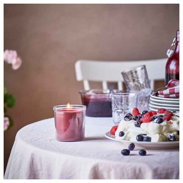 IKEA STÖRTSKÖN Scented Candle In Glass Berries/red 40 Hr