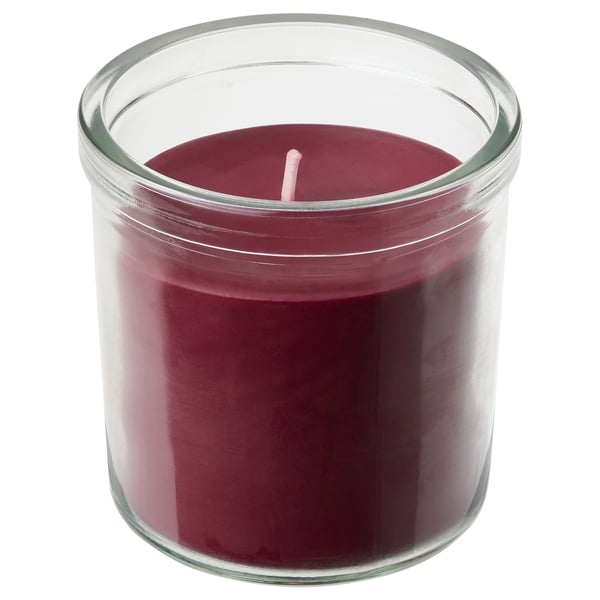 IKEA STÖRTSKÖN Scented candle in glass Berries/red 40 hr