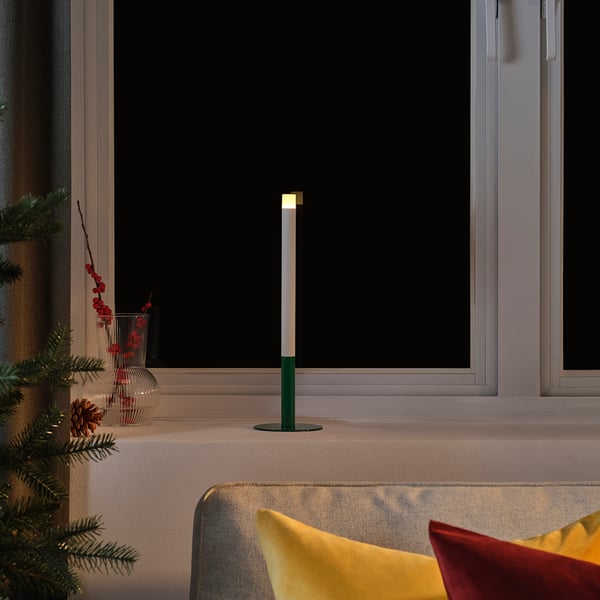 IKEA STRÅLA LED Candle Candle-shaped Battery Operated/green
