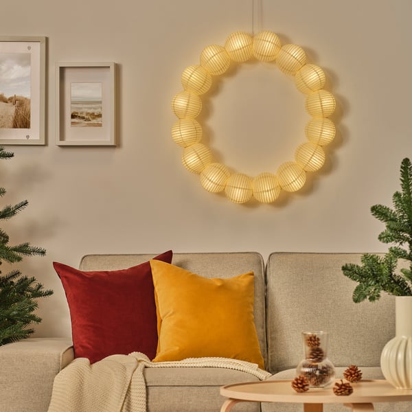 IKEA STRÅLA LED Decorative Pendant Lamp Ball Circle/white