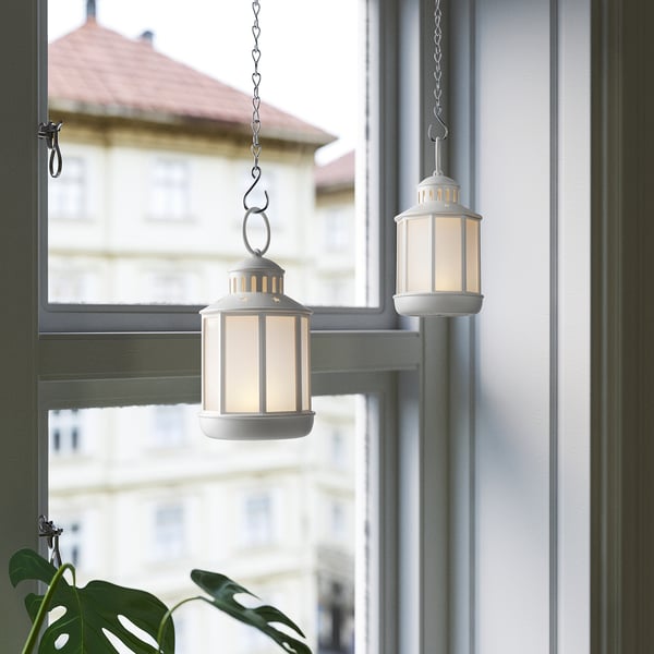 IKEA STRÅLA LED Lantern Battery Operated White 5 1/8 "