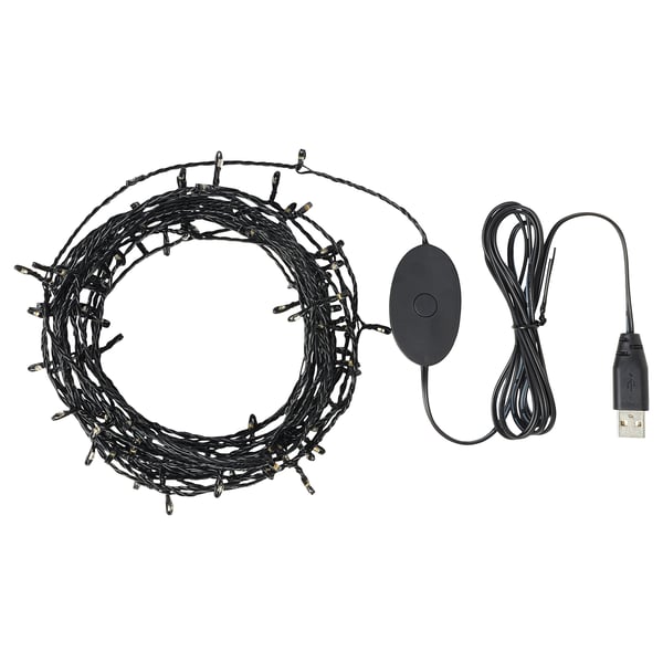 IKEA STRÅLA LED lighting chain with 100 lights black
