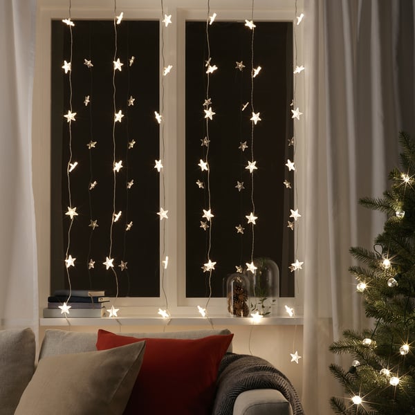IKEA STRÅLA LED String Light Curtain/48 Lights Outdoor Star