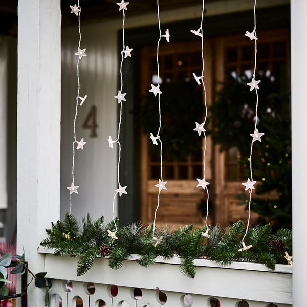 IKEA STRÅLA LED String Light Curtain/48 Lights Outdoor Star