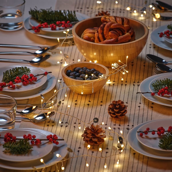 IKEA STRÅLA LED String Light With 80 Lights Battery Operated Dots/silver Color