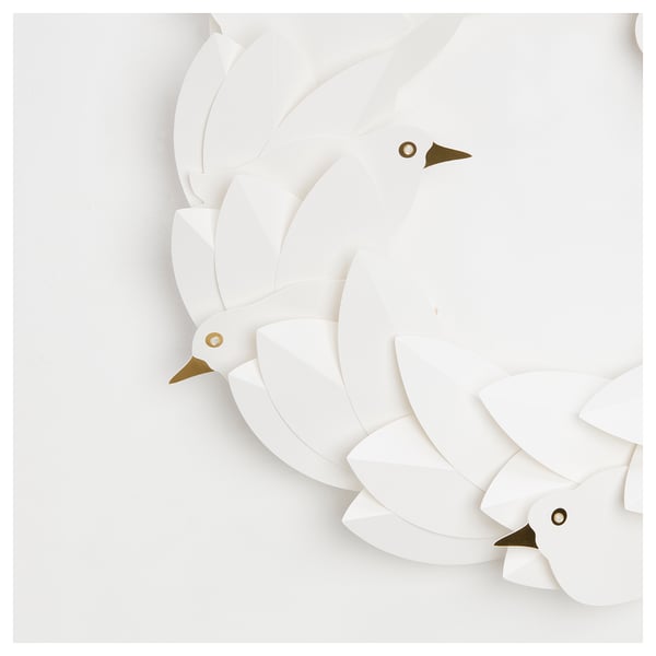 IKEA STRÅLA LED Wreath Battery Operated/doves White