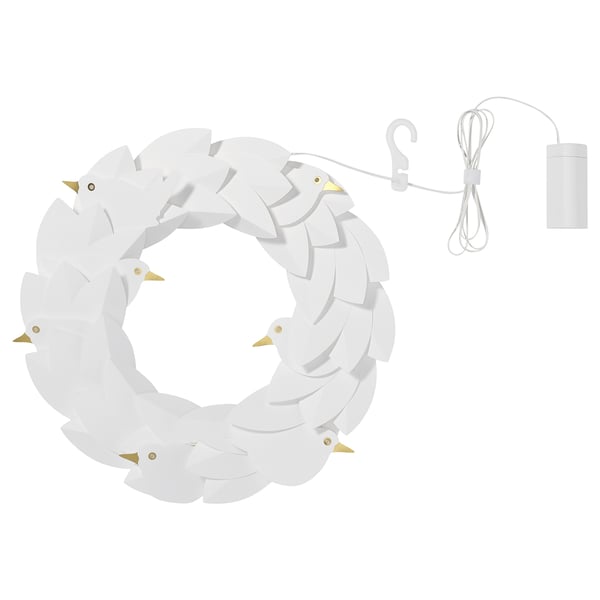 IKEA STRÅLA LED wreath battery operated/doves white
