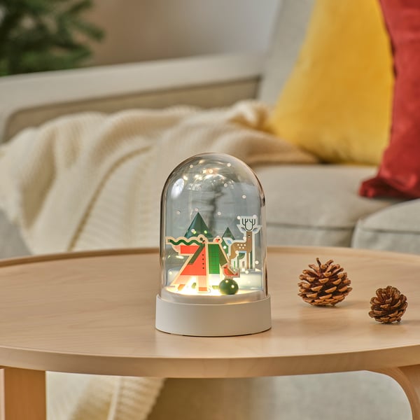 IKEA STRÅLA Table Lamp Snowy Night/battery Operated Dome