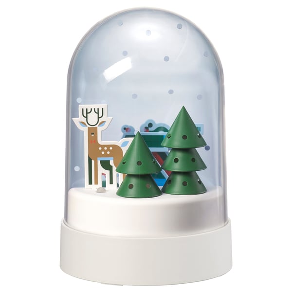 IKEA STRÅLA Table Lamp Snowy Night/battery Operated Dome