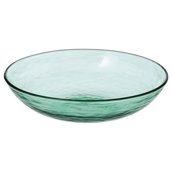 IKEA STRANDKRABBA Deep plate/bowl glass/green 7 ½ "