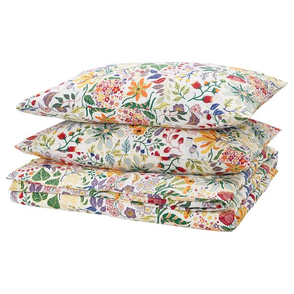 IKEA STRANDLUMMER Duvet cover and pillowcase(s) multicolor/floral pattern Full/Queen (Double/Queen)