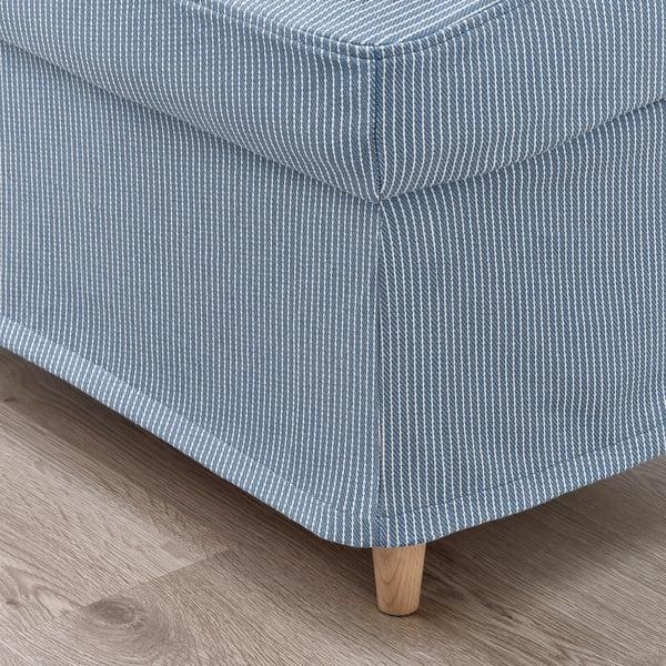 IKEA STRANDMON Slipcover For Ottoman Sjölyckan Dark Blue/beige Stripe Pattern