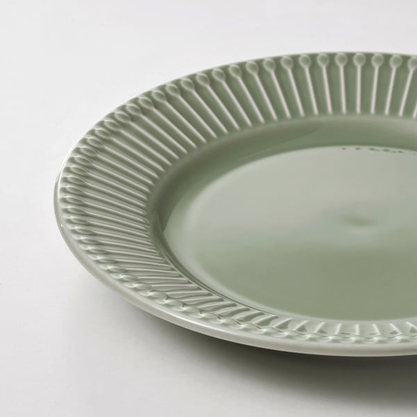 IKEA STRIMMIG Side Plate Stoneware Pale Gray-green 8 "