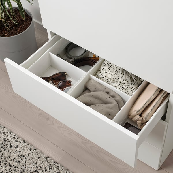 IKEA STUK Box With Compartments White 7 ¾x13 ½x4 "
