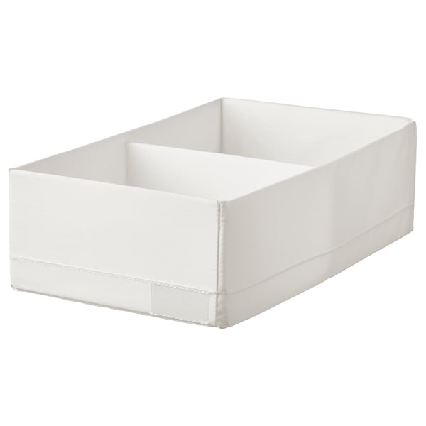 IKEA STUK Box with compartments white 7 ¾x13 ½x4 "