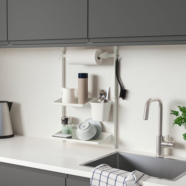 IKEA SUNNERSTA Kitchen Organizer Set No Drill/dish Drnr/shlf/kitch Roll Hldr/cont