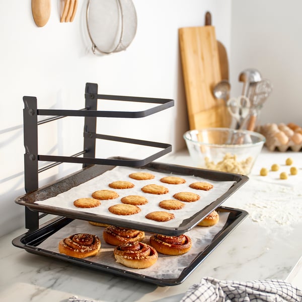 IKEA SVARTABBORRE Baking Sheet Rack Foldable Black 10 ¾x10 ¼x13 "