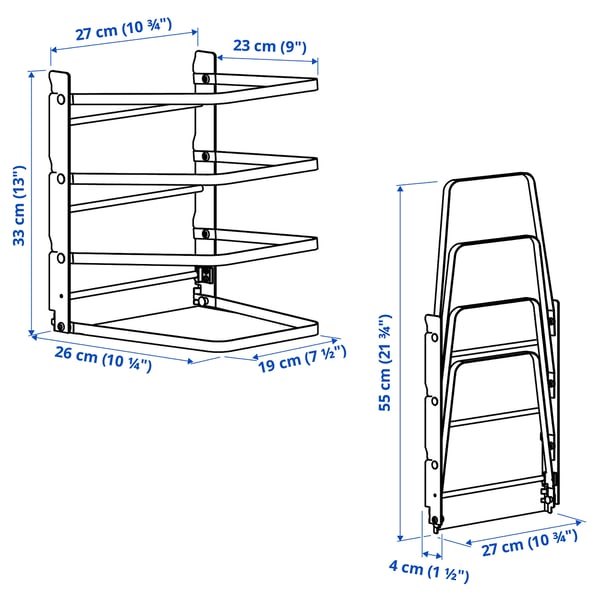 IKEA SVARTABBORRE Baking Sheet Rack Foldable Black 10 ¾x10 ¼x13 "