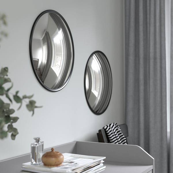 IKEA SVARTBJÖRK Decorative Convex Mirror Black 16 1/8 "