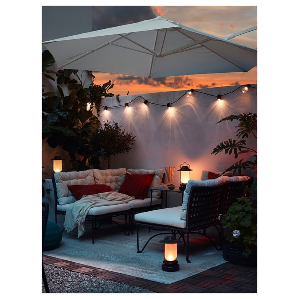 IKEA SVARTRÅ LED String Light With 12 Lights Black/outdoor