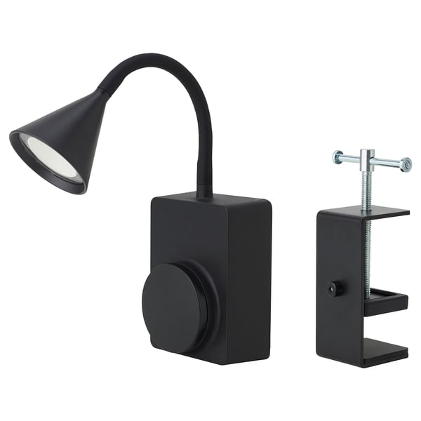 IKEA TÅGVIRKE LED spotlight and clamp battery operated outdoor/dimmable black