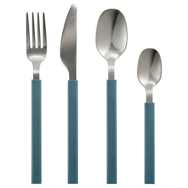IKEA TÅNGMÄRLA 16-piece flatware set dark gray-blue