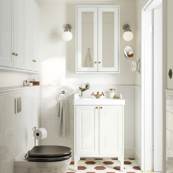 IKEA TÄNNFORSEN Bathroom Vanity With Doors White 24x21x25 1/8 "