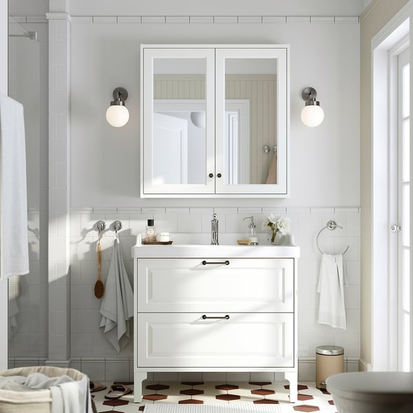 IKEA TÄNNFORSEN Bathroom Vanity With Drawers White 36x21x25 1/8 "