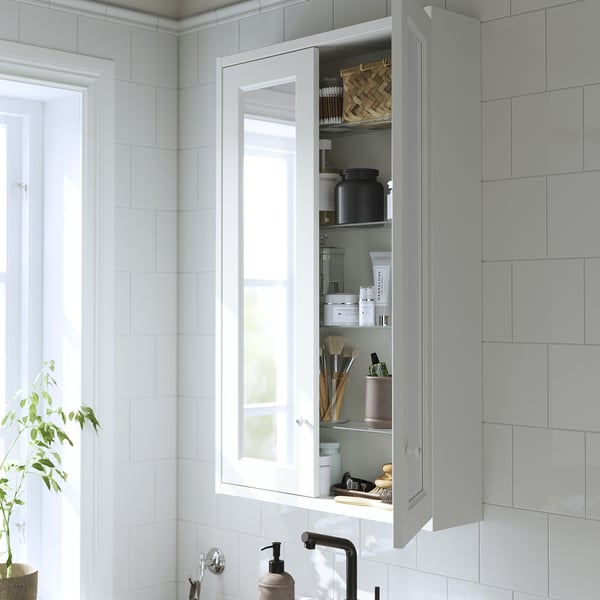 IKEA TÄNNFORSEN Mirror Cabinet With Doors White 24x6x37 "