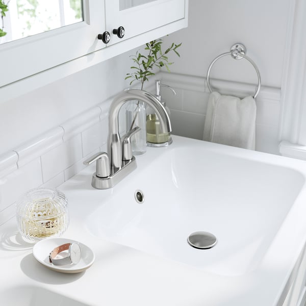 IKEA TÄNNFORSEN / ORRSJÖN Bathroom Vanity With Sink & Faucets White 49x21 3/4x34 5/8 "